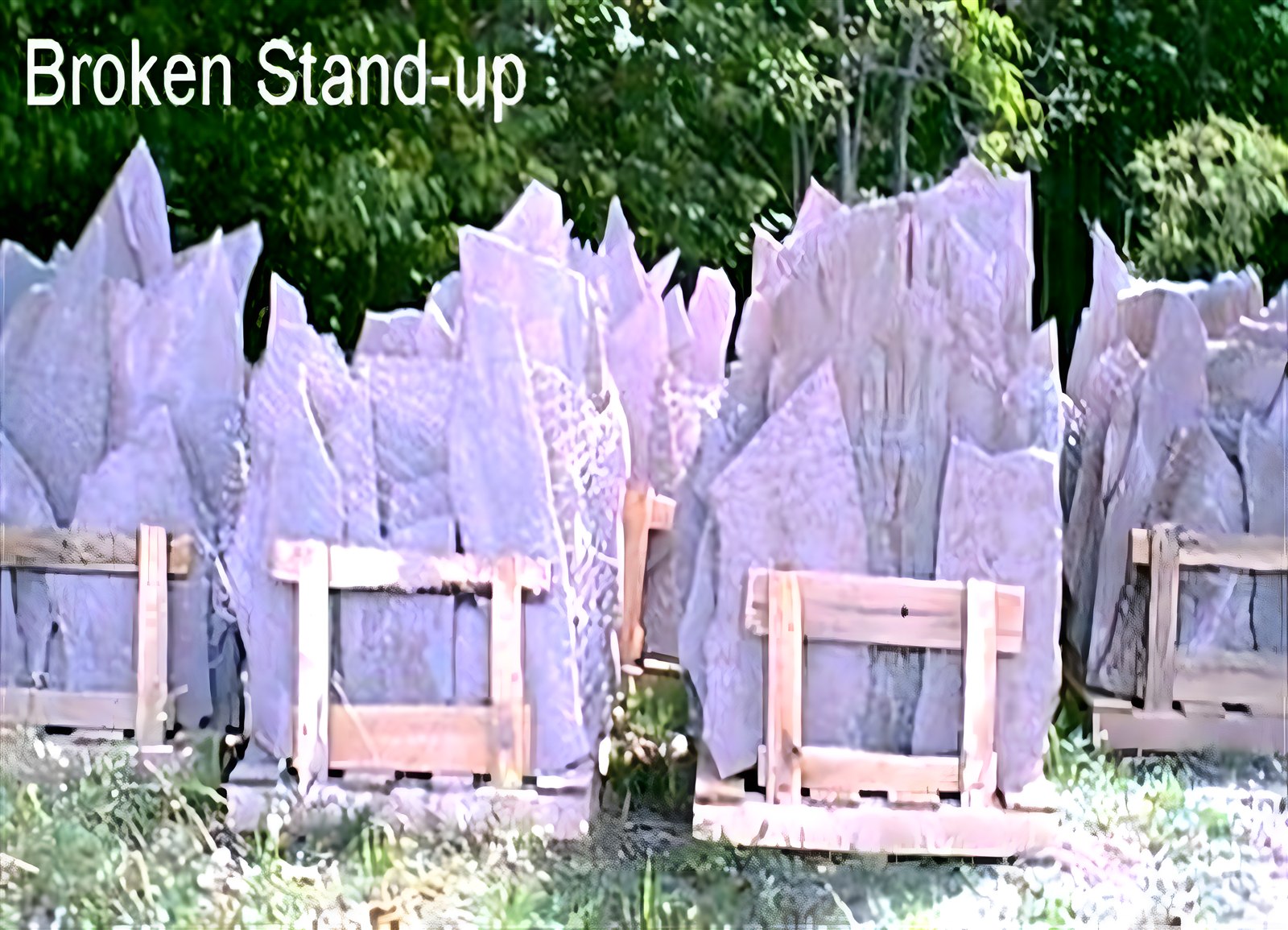 Broken stand-up lilac lavender stone