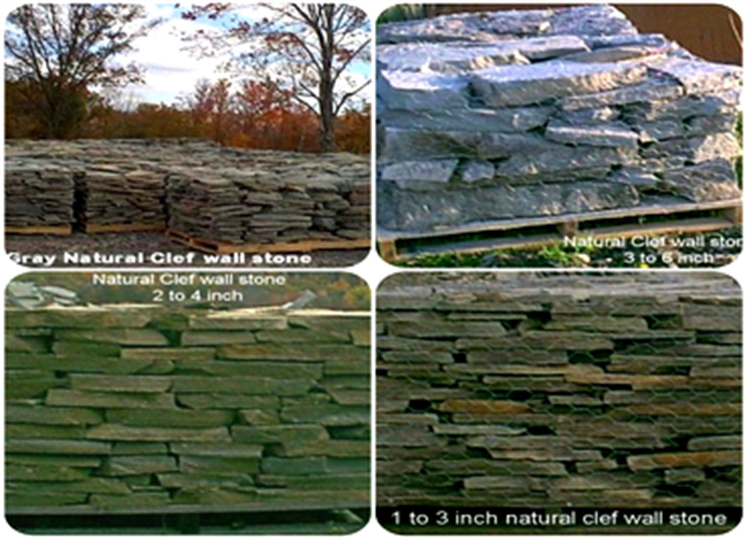 Natural cleft gray wall stone 1-2 inch, Canada's Nordic