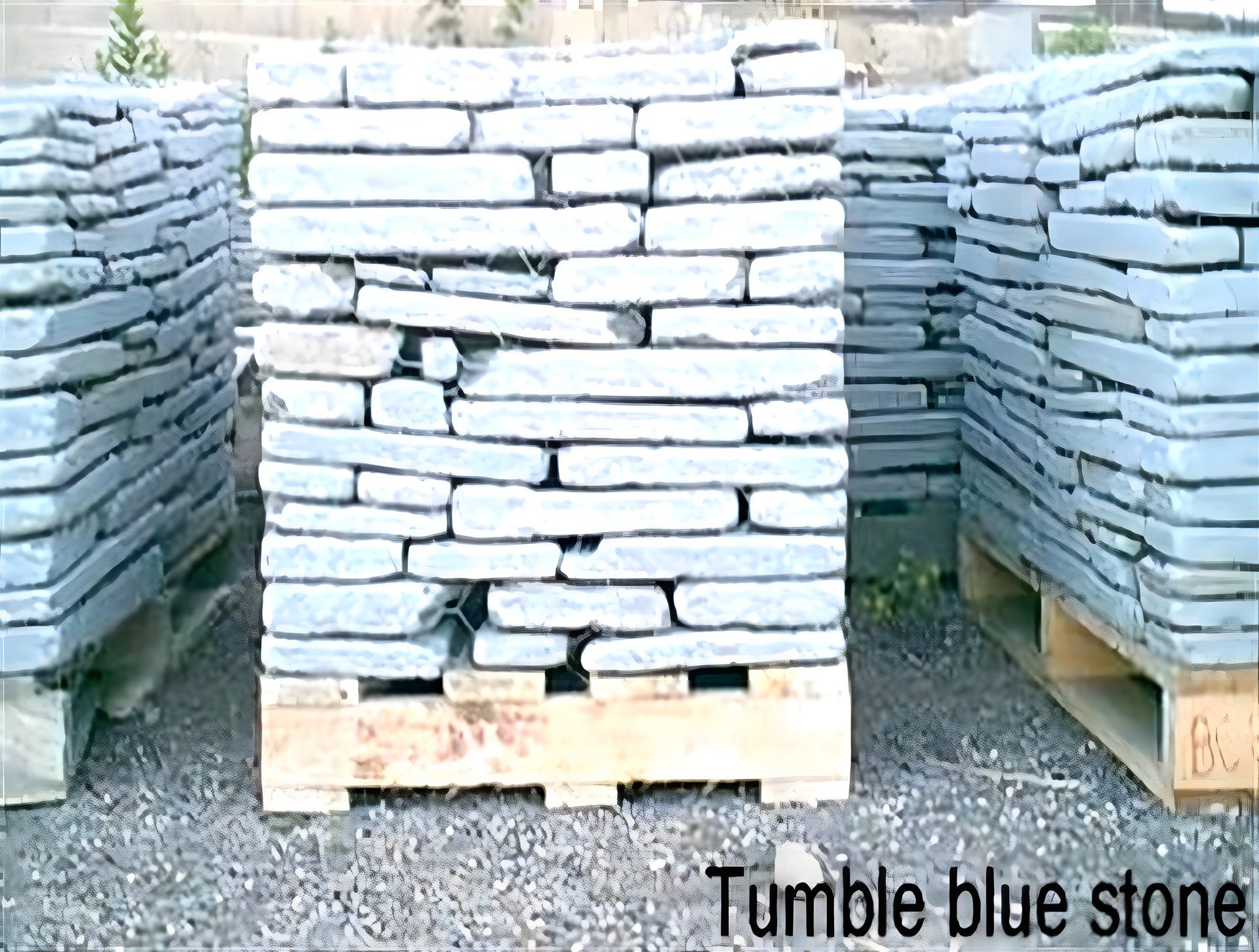 Blue tumbled stone pallet